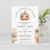 Schattigee kleine pompoen herfst Herfst bloemig Ba Kaart (Staand voorkant)