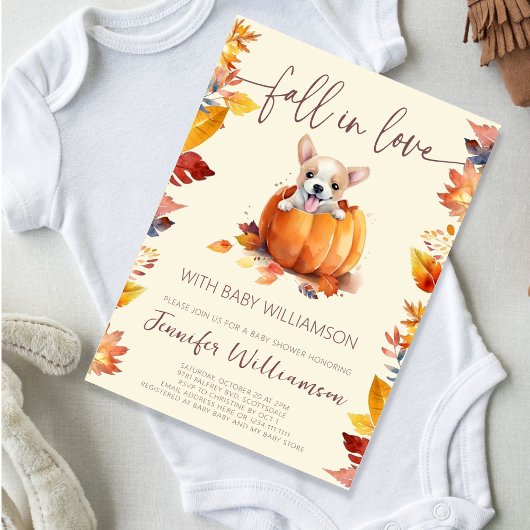 Schattigee kleine pompoen Herfst in liefde Baby sh Kaart