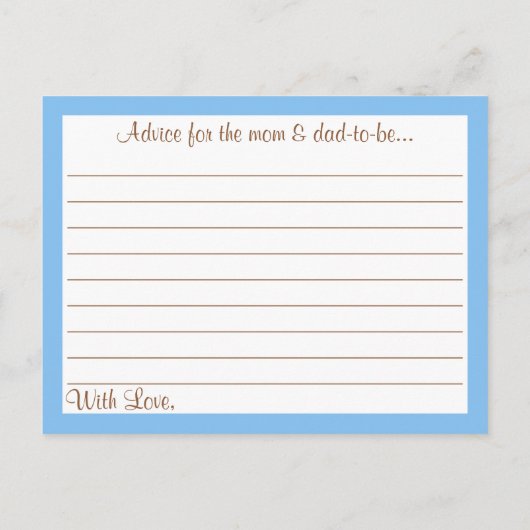 Schattigee kleine pompoen jongens Baby shower advi Briefkaart (Achterkant)