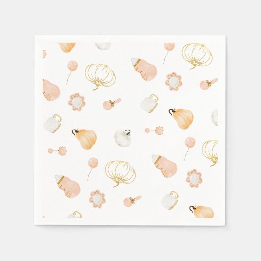 Schattigee kleine pompoen kinderkamer baby meisje servet (Voorkant)