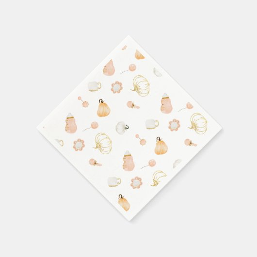 Schattigee kleine pompoen kinderkamer baby meisje servet (Hoek)