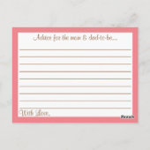 Schattigee kleine pompoen meisjes Baby shower advi Briefkaart (Achterkant)