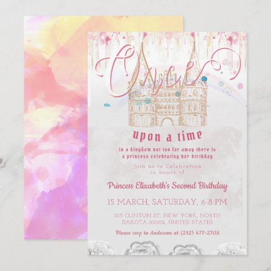 Schattigee kleine prinses eens op een tijd verjaar kaart (Voorkant / Achterkant)