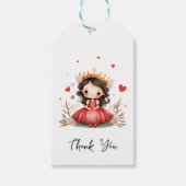 Schattigee kleine prinses met rode jurk cadeaulabel (Voorkant)