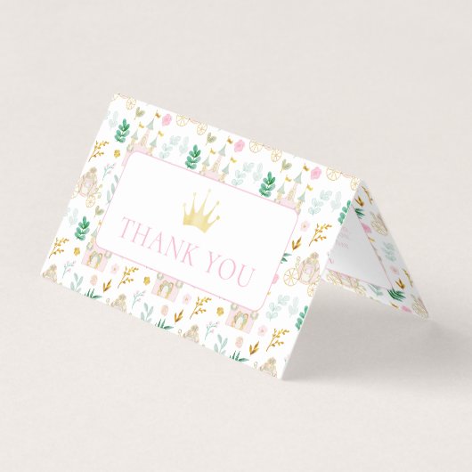 Schattigee kleine prinses verjaardagsmeisje dank u kaart (Voorkant)