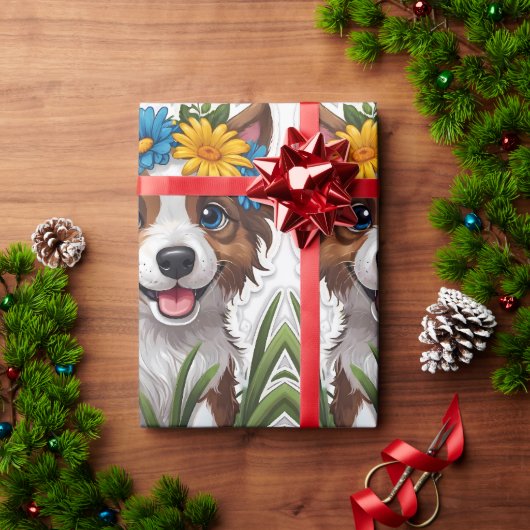 Schattigee kleine puppy hond potlood kunst cadeaupapier (Feestdagen Geschenken)