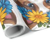 Schattigee kleine puppy hond potlood kunst cadeaupapier (Rol Hoek)