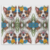 Schattigee kleine puppy hond potlood kunst cadeaupapier (Vlak)