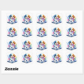 Schattigee kleine puppy hond vierkante sticker (Vel)