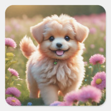 Schattigee kleine puppy sticker.