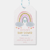 Schattigee kleine regenboog Baby shower dank u ges Cadeaulabel (Voorkant)