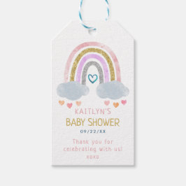 Schattigee kleine regenboog Baby shower dank u ges Cadeaulabel