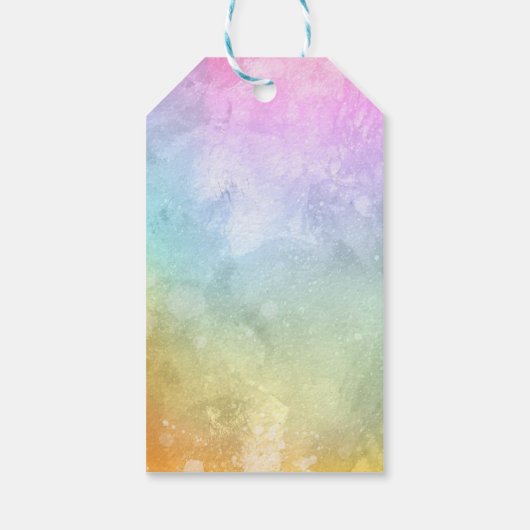 Schattigee kleine regenboog Baby shower dank u ges Cadeaulabel (Achterkant)