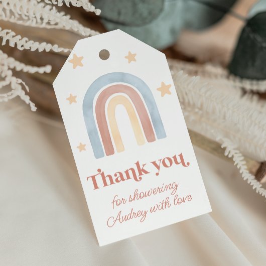 Schattigee kleine regenboog boho Baby shower dank  Cadeaulabel