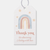 Schattigee kleine regenboog boho Baby shower dank  Cadeaulabel (Voorkant)