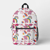 Schattigee kleine regenboog, olifant en eenhoorn r bedrukte rugzak (Voorkant)