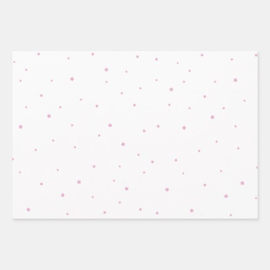Schattigee kleine regenboog sterren op roze en wit inpakpapier vel (Voorkant 3)
