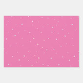 Schattigee kleine regenboog sterren op roze en wit inpakpapier vel (Voorkant)