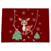Schattigee kleine rendier cadeau tas groot cadeauzakje (Voorkant)