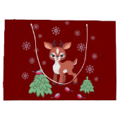 Schattigee kleine rendier cadeau tas groot cadeauzakje (Achterkant)
