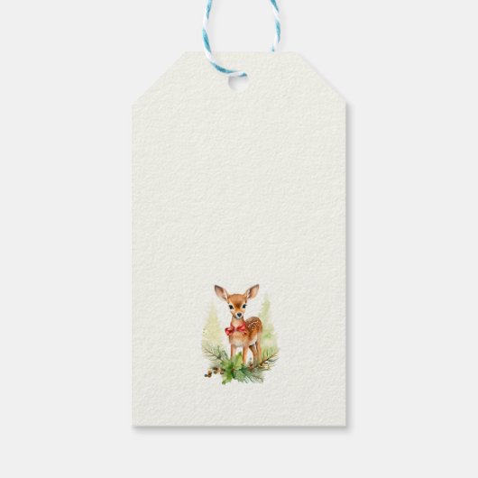 Schattigee kleine rendier kerst cadeaulabel (Achterkant)