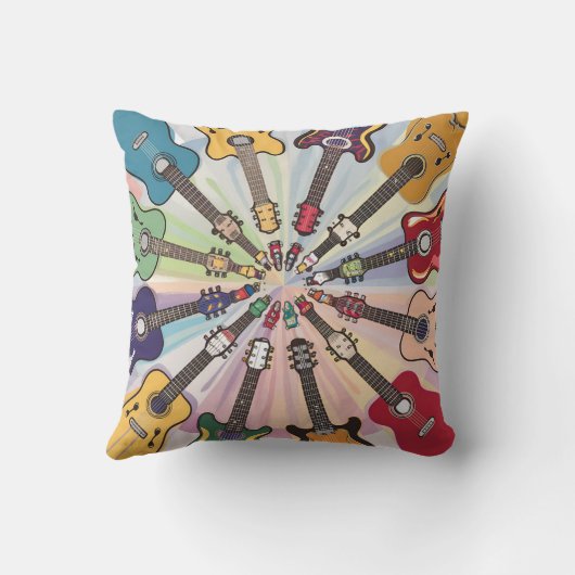 Schattigee kleine ronde cirkel van gitaren kussen (Achterkant)