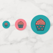 Schattigee kleine roze cupcake thema meisje verjaa confetti (Voorkanten)