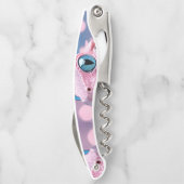 Schattigee kleine roze hagedis met grote blauwe og kurkentrekker (Achterkant)