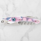 Schattigee kleine roze hagedis met grote blauwe og kurkentrekker (Voorkant)