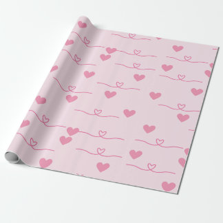 Schattigee kleine roze hartjes cadeaupapier