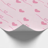 Schattigee kleine roze hartjes cadeaupapier (Hoek)