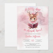 Schattigee kleine roze hert lezen van een boek win kaart (Voorkant / Achterkant)