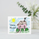Schattigee kleine roze huis bewegende aankondiging (Staand voorkant)
