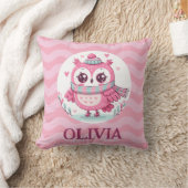 Schattigee kleine roze uil met sjaal kussen (Deken)