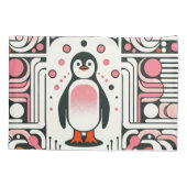 Schattigee Kleine Roze Zalmpinguïn in Retro jaren  Kussensloop (Achterkant)