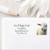 Schattigee Kleine Schaap Lam Boerderij Animal Art Etiket (Insitu)