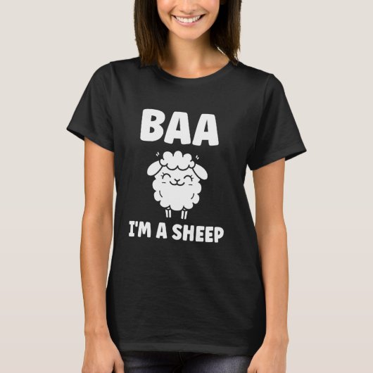 Schattigee kleine schapen citeren eenvoudige diere t-shirt (Voorkant)