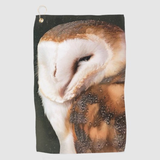 SCHATTIGEE KLEINE SCHUUR UIL GOLFHANDDOEK (Voorkant)