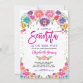 Schattigee kleine Senorita Fiesta Flowers Baby sho Kaart (Voorkant)