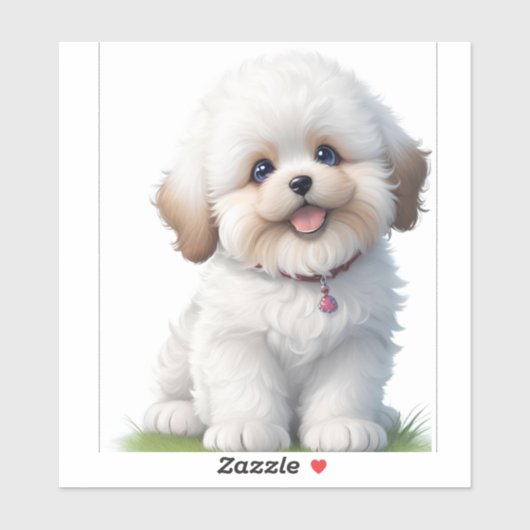 Schattigee kleine shih tzu puppy Hondenliefhebber Sticker (Vel)
