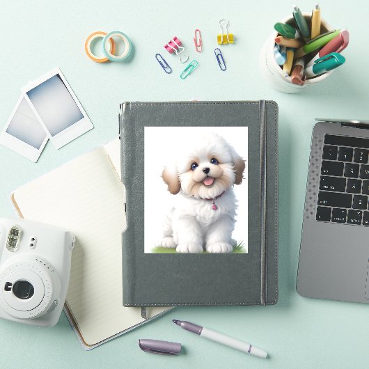Schattigee kleine shih tzu puppy Hondenliefhebber Sticker (iPad Cover)