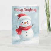 Schattigee kleine sneeuwman kerst Kaart (Voorkant)