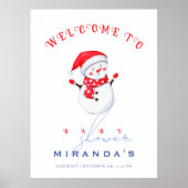 Schattigee kleine sneeuwman Welkom bij Winter Baby Poster (Voorkant)