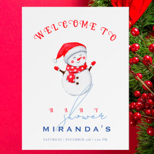 Schattigee kleine sneeuwman Welkom bij Winter Baby Poster