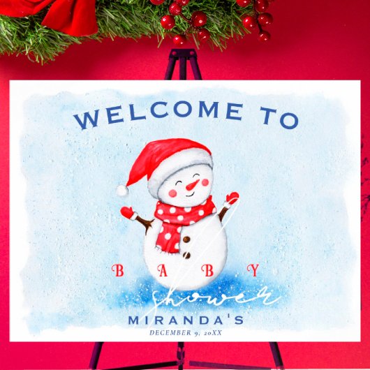 Schattigee kleine sneeuwman Welkom bij Winter Baby Poster
