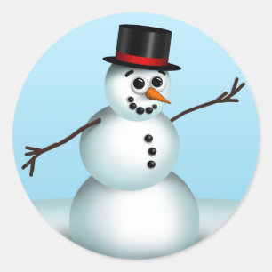 Schattigee kleine sneeuwman winter stickers
