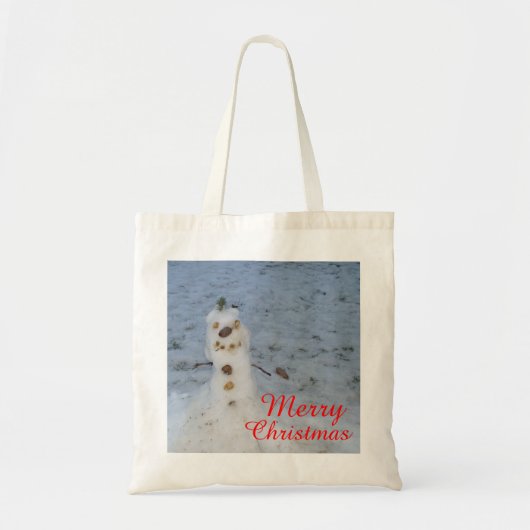 Schattigee kleine sneeuwpop vrolijk kerstfeest tote bag (Voorkant)
