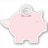 Schattigee kleine spaarpot voor geluk en fortuin! sticker (Voorkant)