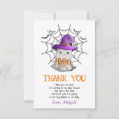 Schattigee kleine spook BOO spiderweb baby shower Bedankkaart (Voorkant)