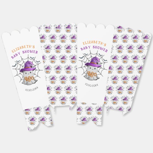 Schattigee kleine spook en spinnenweb BOO baby sho Bedankdoosjes (Ongevouwen)